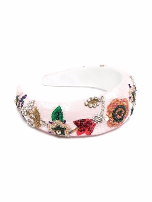 MaryJane Claverol Embellished Floral-Motif Headband