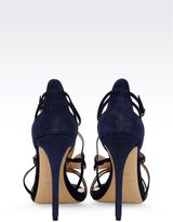 Thumbnail for your product : Giorgio Armani Sandals In Suede And Reptile Print Leather