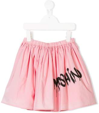 Moschino Kids spray paint logo print skirt