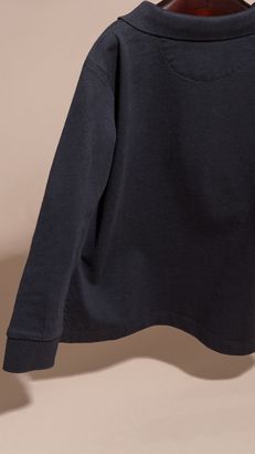 Burberry Long-sleeved Cotton Polo Shirt