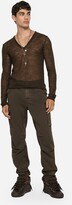 Thumbnail for your product : Dolce & Gabbana Technical linen V-neck sweater