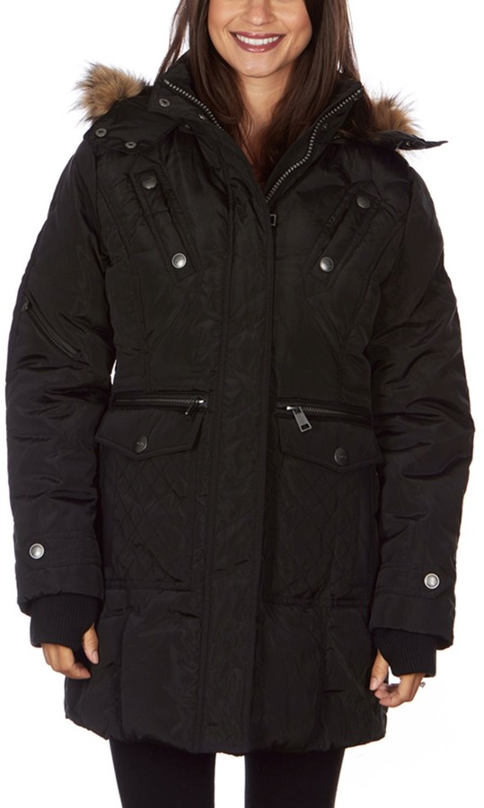 XOXO Women's FauxFur Hood Puffer Coat ShopStyle