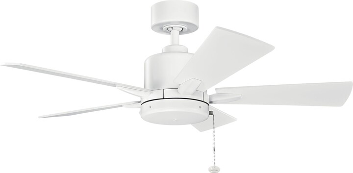 42" Kichler Bowen Matte White Pull Chain Ceiling Fan
