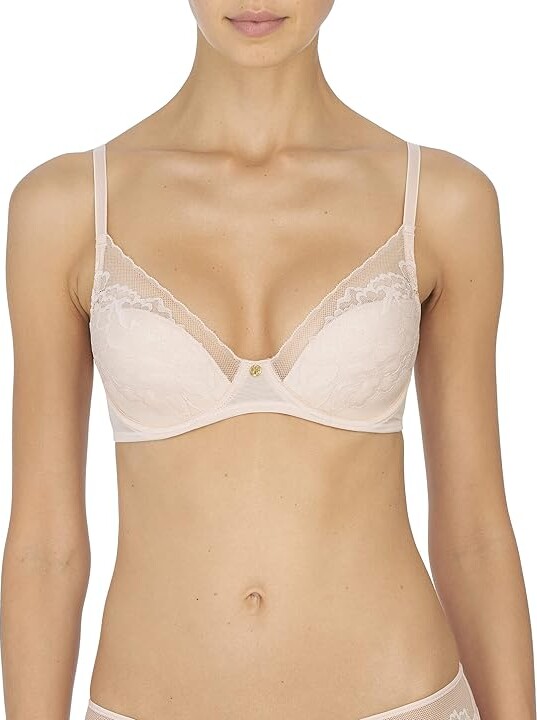 Natori Flora Contour Underwire Bra 721150 Women's Bra Cameo Rose/Cashmere : 32G, Lace/Lycra/Mesh