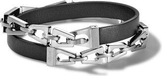 Bulova Mens Classic Medium Black Double-Wrap Leather and Tuning Fork Link  Chain Bracelet (Model J96B014M) - ShopStyle Jewelry