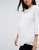 Thumbnail for your product : Mama Licious Mama.licious Mamalicious Woven Top With Lace Insert