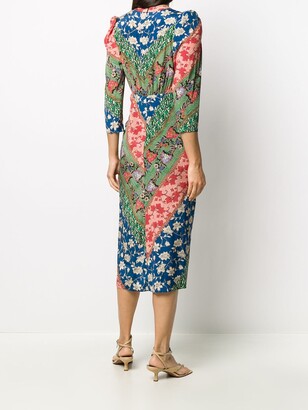 Veronica Beard Mary contrast floral pattern dress