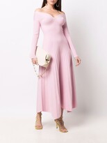 Thumbnail for your product : Maria Lucia Hohan Off-Shoulder Ribbed-Knit Flared Dress
