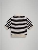 Thumbnail for your product : Burberry Heart Motif Striped Cotton Wool Sweater