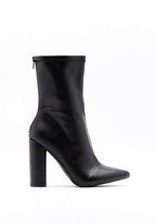 Thumbnail for your product : Nasty Gal Womens Point to Point Faux Leather Block Heel Boots - Black - 4