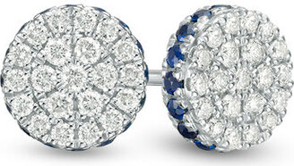 Zales Vera Wang Love Collection 3/8 CT. T.w. Composite Diamond and Blue Sapphire Stud Earrings in Sterling Silver