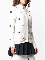 Thumbnail for your product : Thom Browne Bow Intarsia Cashmere Cardigan