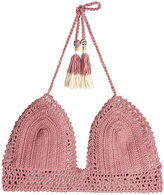 Thumbnail for your product : She Made Me Crochet Bikini Top with Tassels