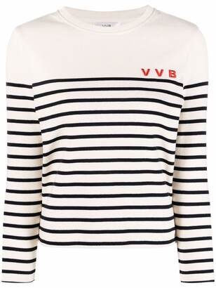 VVB Logo-Embroidered Stripe Top
