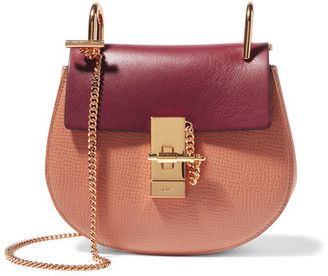 Chloé Drew Mini Textured-leather Shoulder Bag - Plum