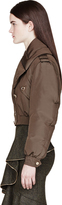 Thumbnail for your product : Burberry Olive drab quilted down cropped Jacket