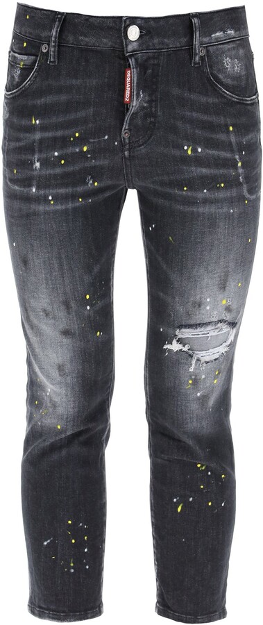 DSQUARED2 Paint Splatter Distressed Jeans - ShopStyle