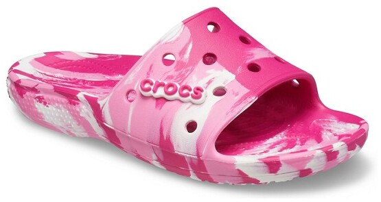 Crocs classic marble slides in pink - ShopStyle