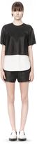 Thumbnail for your product : Alexander Wang Matte Lamb Shorts With Foiled Waistband