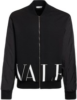 Thumbnail for your product : Valentino Logo Print Jersey & Nylon Casual Jacket