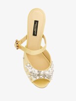 Thumbnail for your product : Dolce & Gabbana Yellow 105 Crystal Embellished Satin Mules