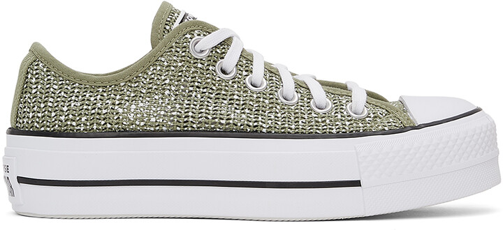 Converse Green Breathable Platform All Star Low Sneakers - ShopStyle