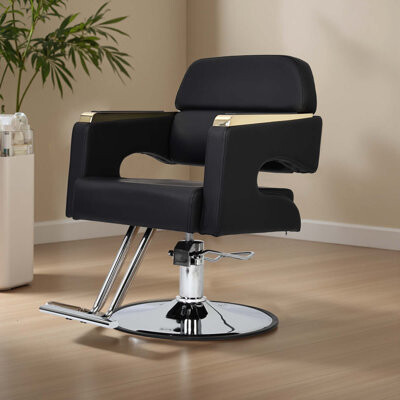 Ainfox 25" W Vegan Leather Swivel Salon Barber Spa chair