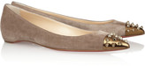 Thumbnail for your product : Christian Louboutin Geo spiked suede and leather ballet flats