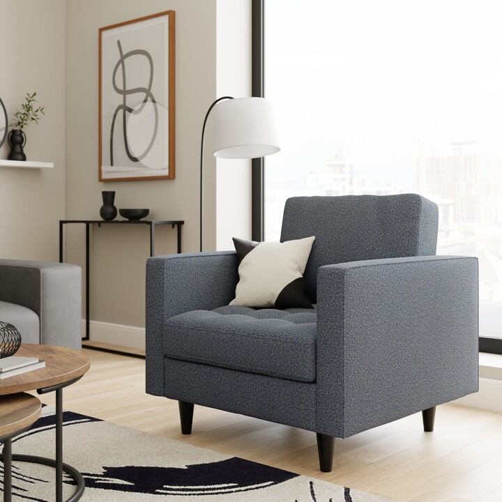 Dunelm Zoe Boucle Armchair Navy Blue ShopStyle