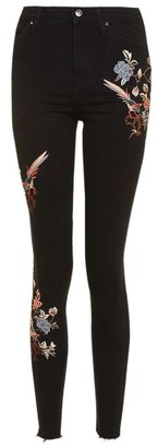 Topshop Women's Jamie Embroidered Skinny Jeans
