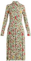 Thumbnail for your product : La DoubleJ La Doublej - Chemisier Floral Print Pleated Shirtdress - Womens - White Multi