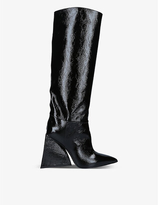 ATTICO Giza leather heeled knee-high boots