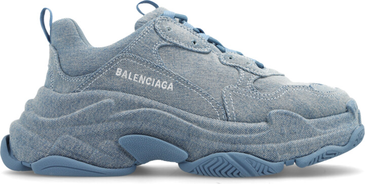 Balenciaga Blue 'Triple S' Lace-Up Sneakers - ShopStyle