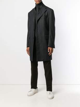 Corneliani layered long overcoat