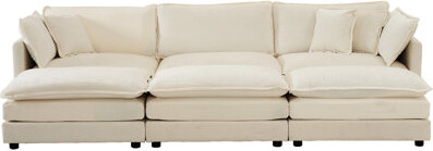 Latitude Run Modular Sectional With 3 Ottomans And Comfortable Couch Breathable Seat