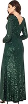 Thumbnail for your product : Xscape Evenings Long Sleeve Long V-Neck Sequin Gown (Hunter) Women's Evening