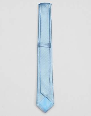 French Connection Tie In Blue Herringbone