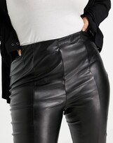Thumbnail for your product : ASOS DESIGN ASOS DESIGN Curve super skinny sculpt leather look pants in black