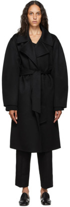 black cashmere wrap coat