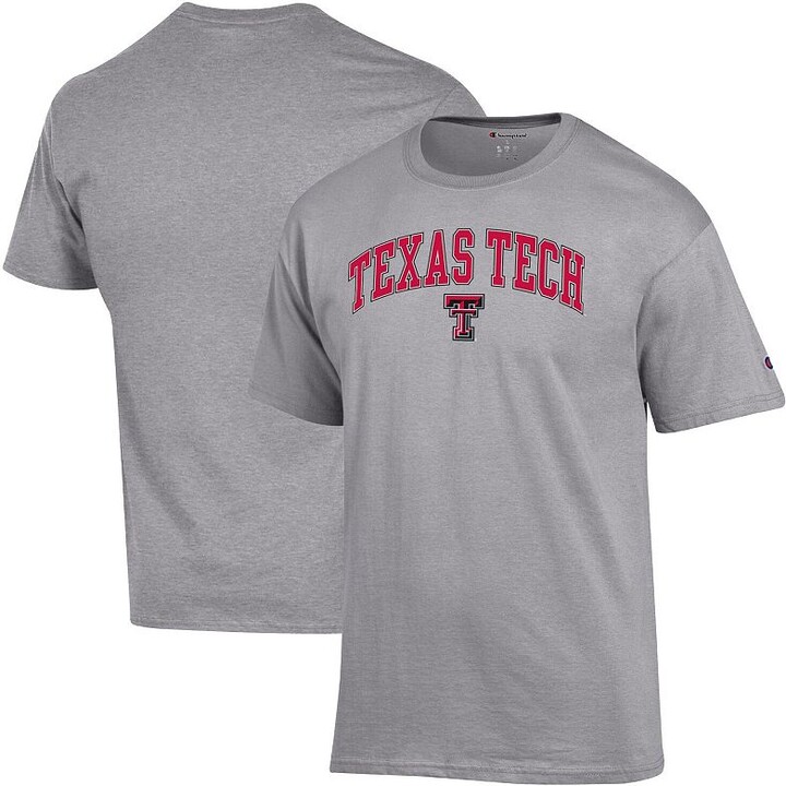 Men's Champion Heather Gray Texas Tech Red Raiders Arch Over Logo T-Shirt