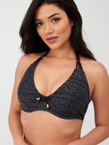 Thumbnail for your product : Dorina Corfu Curves Crochet Non Padded Plunge Bikini Top - Black