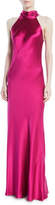 Thumbnail for your product : Galvan Tie-Neck Sleeveless Silk Gown