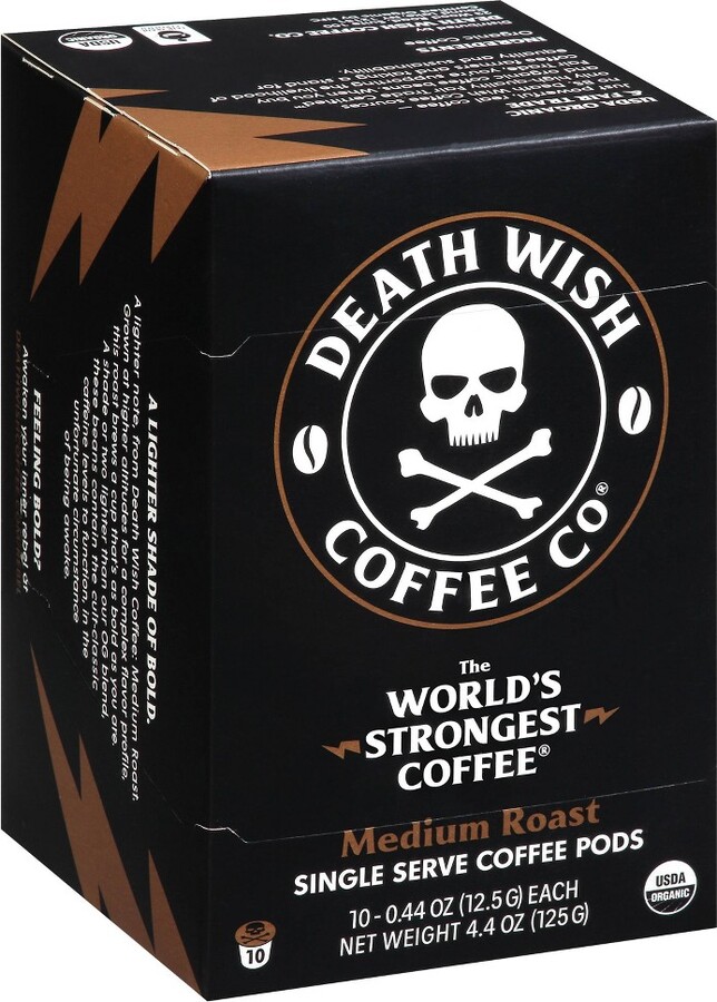 Death Wish Coffee Co Death Wish Medium Roast Coffee Single Serve Pods 10ct Organic Fair