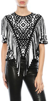 Thumbnail for your product : Torn By Ronny Kobo Aisha Jacquard Fringe Tee