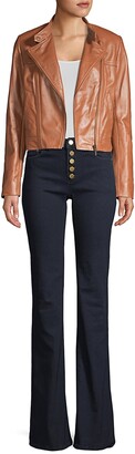 MICHAEL Michael Kors Cropped Leather Jacket