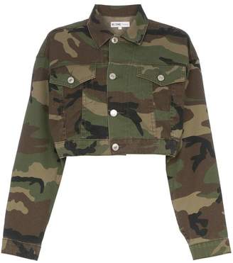 RE/DONE cropped camouflage cotton-blend jacket