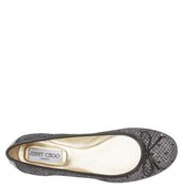 Thumbnail for your product : Jimmy Choo 'Walsh' Shimmer Leopard Print Flat (Women)