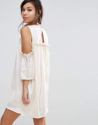 Fashion Union Cold Shoulder Dress With Frill