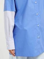 Thumbnail for your product : MM6 MAISON MARGIELA Layered Cotton-poplin Shirt - Womens - Blue Multi