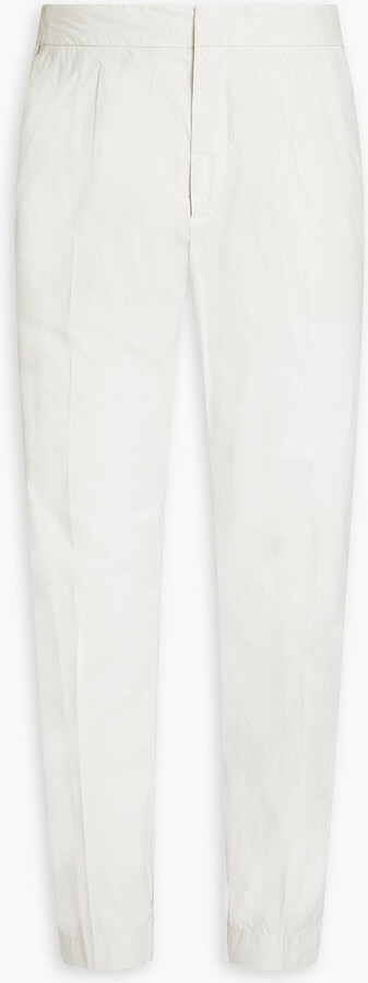 Tapered stretch-cotton poplin pants